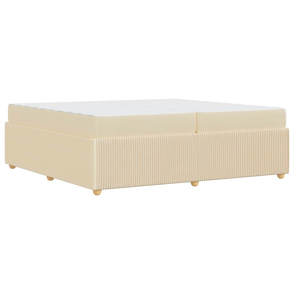 Struttura del letto con materasso Crema 200 x 200 cm Tessuto | homemem39
