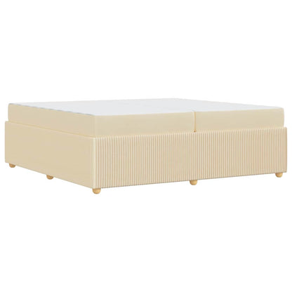 Struttura del letto con materasso Crema 200 x 200 cm Tessuto | homemem39
