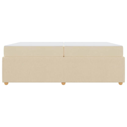 Struttura del letto con materasso Crema 200 x 200 cm Tessuto | homemem39