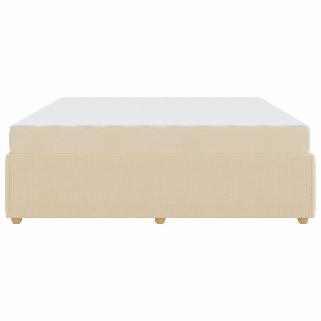 Struttura del letto con materasso Crema 200 x 200 cm Tessuto | homemem39