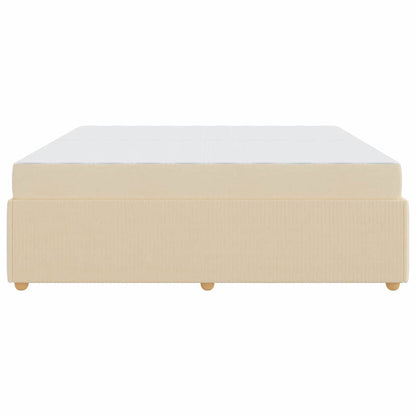 Struttura del letto con materasso Crema 200 x 200 cm Tessuto | homemem39