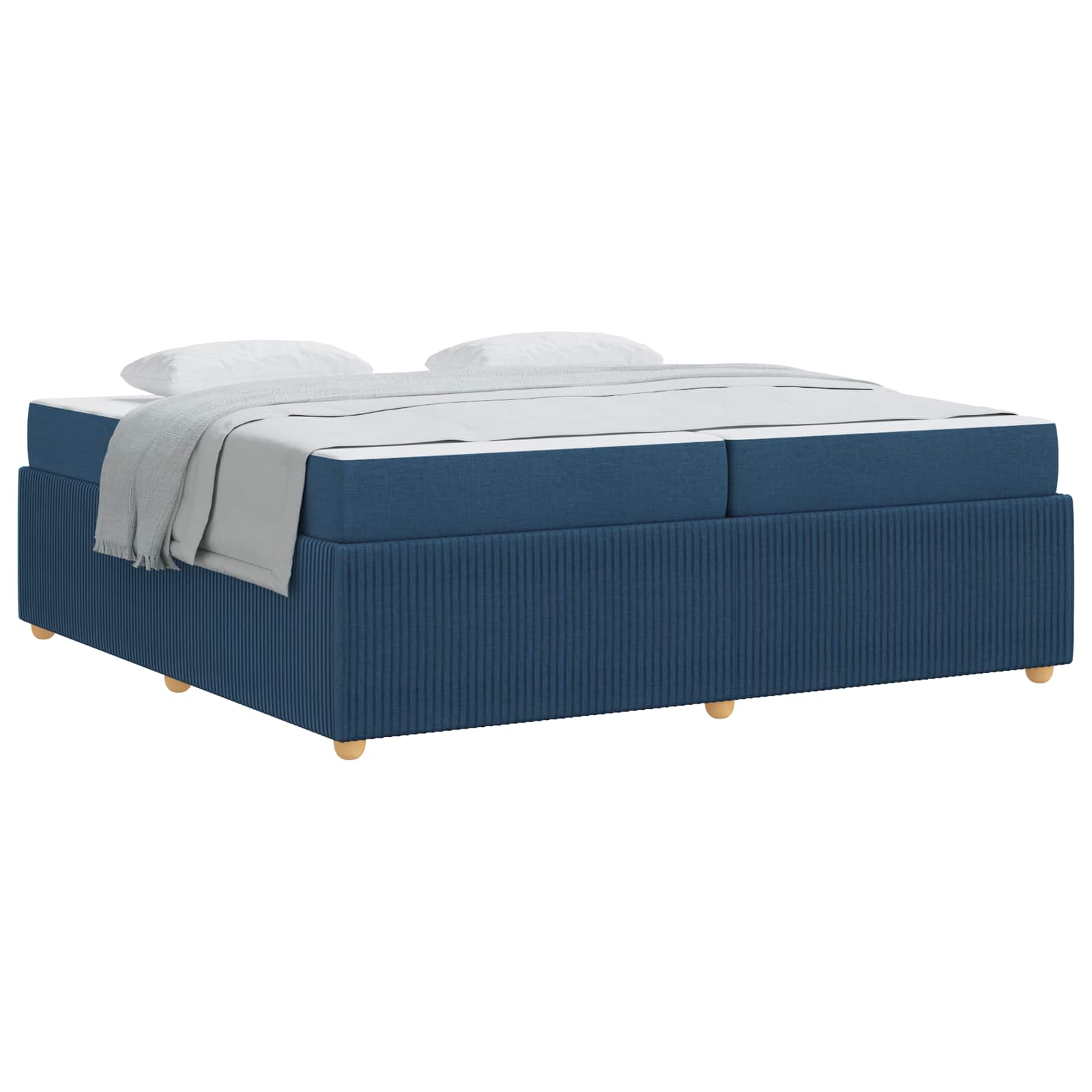 Struttura del letto con materasso Blu 200 x 200 cm Tessuto | homemem39