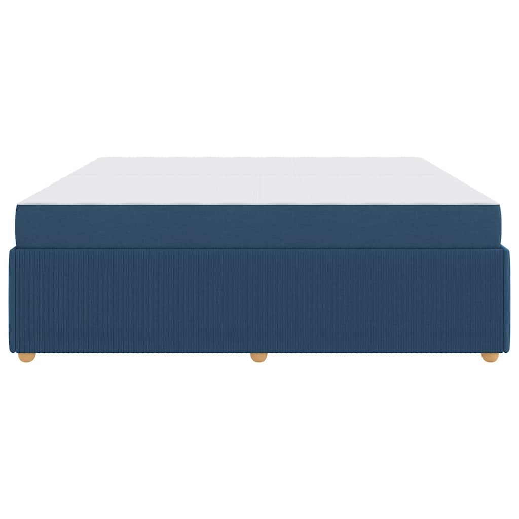 Struttura del letto con materasso Blu 200 x 200 cm Tessuto | homemem39