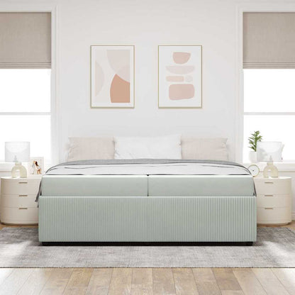Struttura del letto Grigio chiaro 200 x 200 cm Tessuto | homemem39