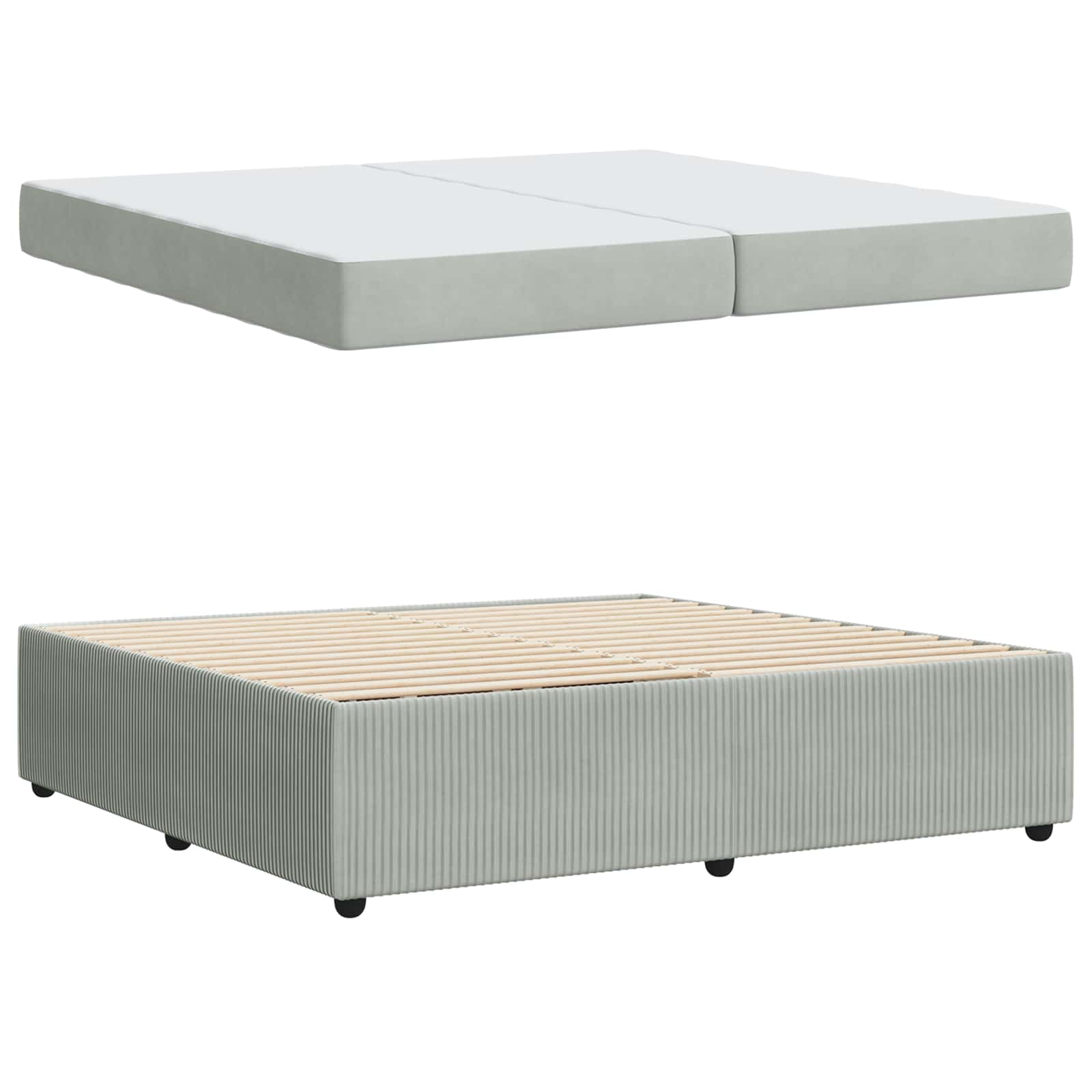 Struttura del letto Grigio chiaro 200 x 200 cm Tessuto | homemem39