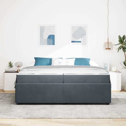 Struttura del letto Grigio scuro 200 x 200 cm Tessuto | homemem39