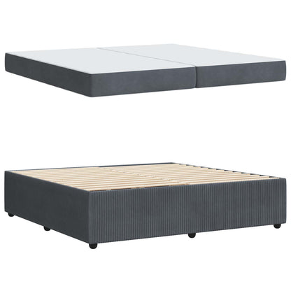 Struttura del letto Grigio scuro 200 x 200 cm Tessuto | homemem39