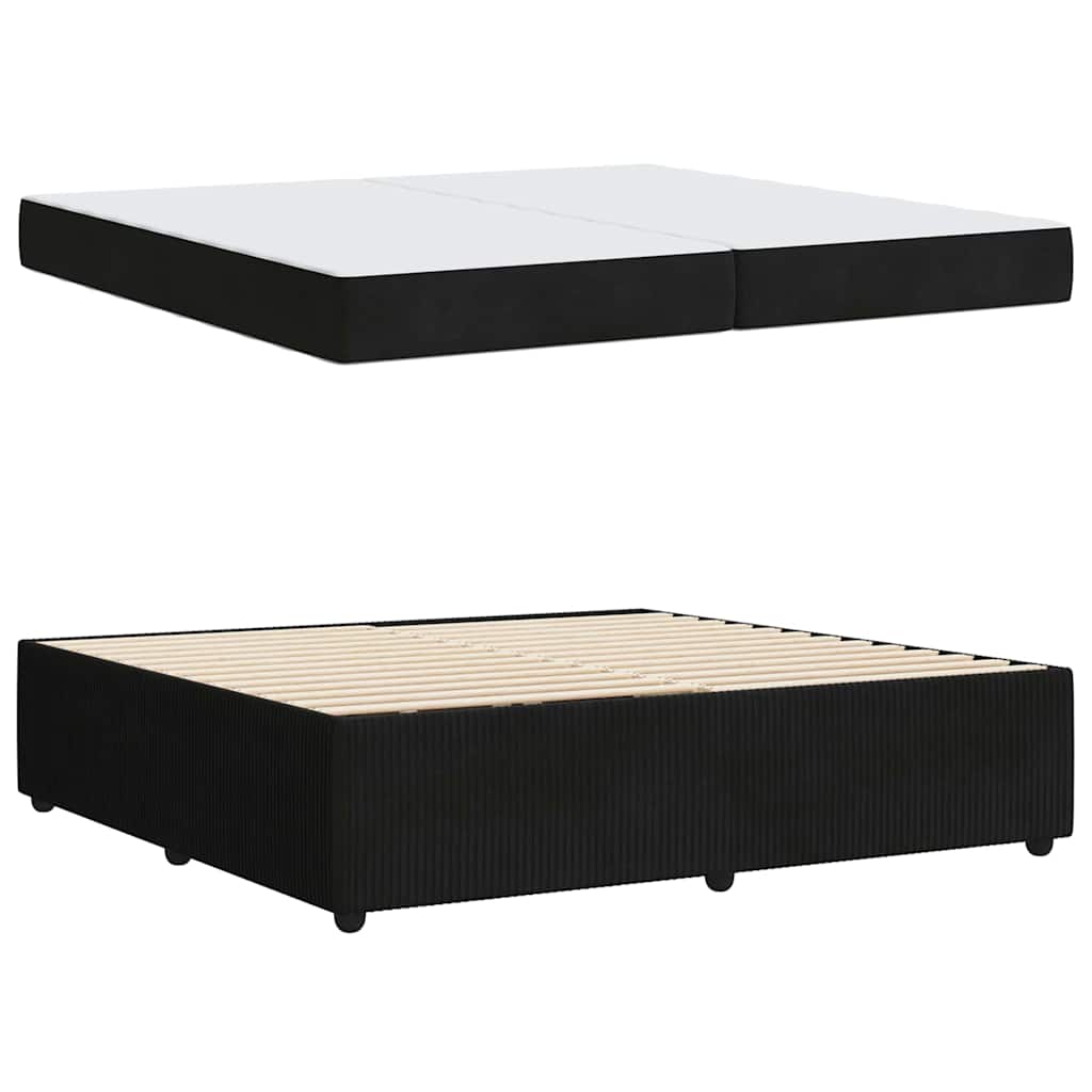 Struttura del letto con materasso Nero 200 x 200 cm Tessuto | homemem39