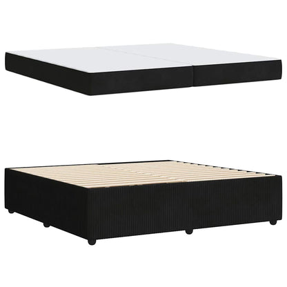 Struttura del letto con materasso Nero 200 x 200 cm Tessuto | homemem39