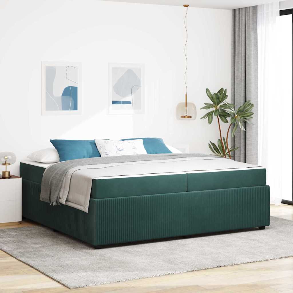 Struttura del letto Verde Scuro 200 x 200 cm Tessuto | homemem39