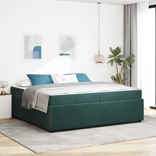 Struttura del letto Verde Scuro 200 x 200 cm Tessuto | homemem39