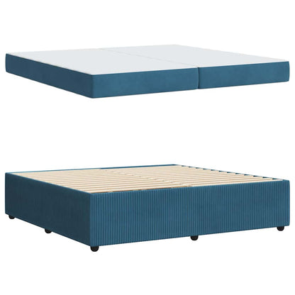 Struttura del letto con materasso Blu 200 x 200 cm Tessuto | homemem39
