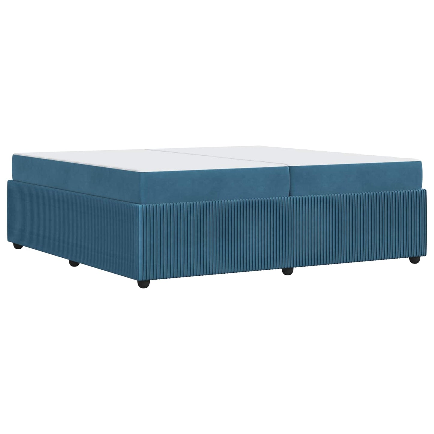 Struttura del letto con materasso Blu 200 x 200 cm Tessuto | homemem39