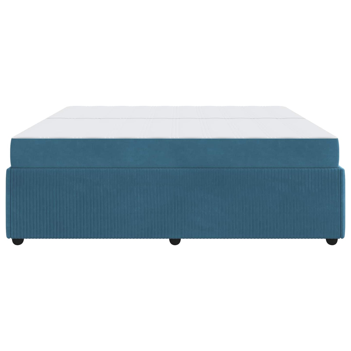 Struttura del letto con materasso Blu 200 x 200 cm Tessuto | homemem39