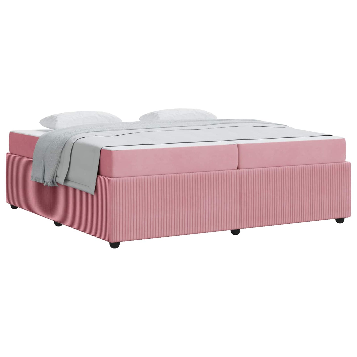 Struttura del letto con materasso Rosa 200 x 200 cm Tessuto | homemem39