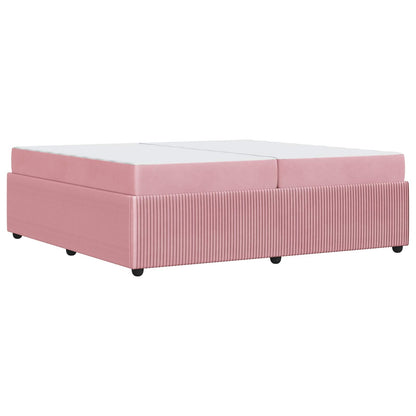 Struttura del letto con materasso Rosa 200 x 200 cm Tessuto | homemem39