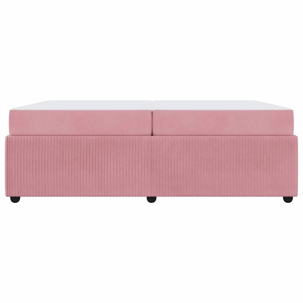 Struttura del letto con materasso Rosa 200 x 200 cm Tessuto | homemem39