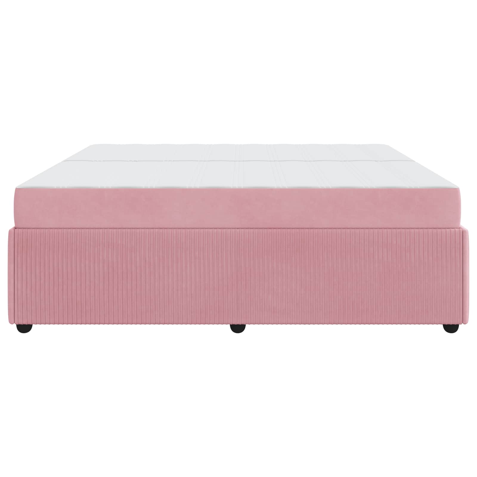 Struttura del letto con materasso Rosa 200 x 200 cm Tessuto | homemem39