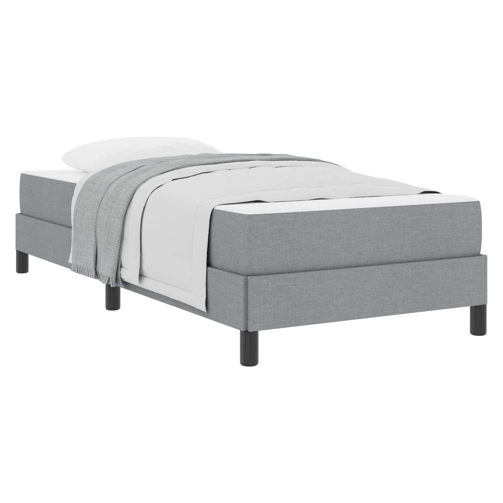 Letto a molle con materasso Grigio chiaro 80 x 200 cm Tessuto | homemem39