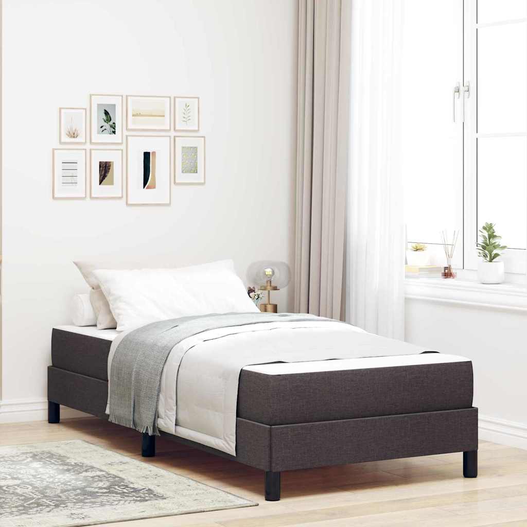 Letto a molle con materasso Marrone Scuro 80 x 200 cm Tessuto | homemem39