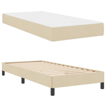 Letto a molle con materasso Crema 80 x 200 cm Tessuto | homemem39