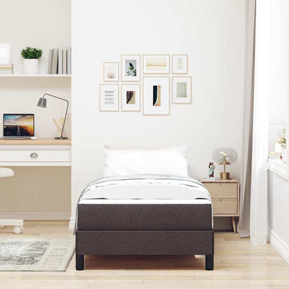 Letto a molle con materasso Marrone Scuro 90 x 190 cm Tessuto | homemem39