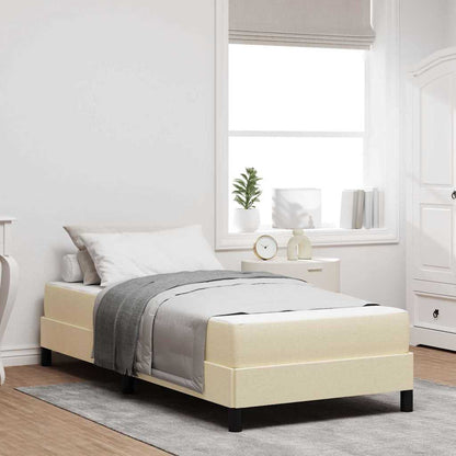 Letto a molle con materasso Crema 90 x 190 cm Tessuto | homemem39