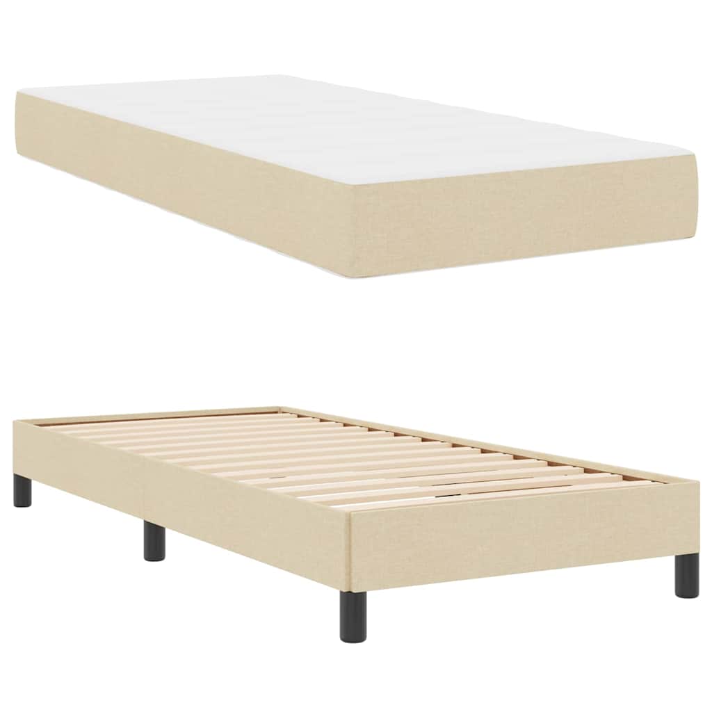 Letto a molle con materasso Crema 90 x 190 cm Tessuto | homemem39