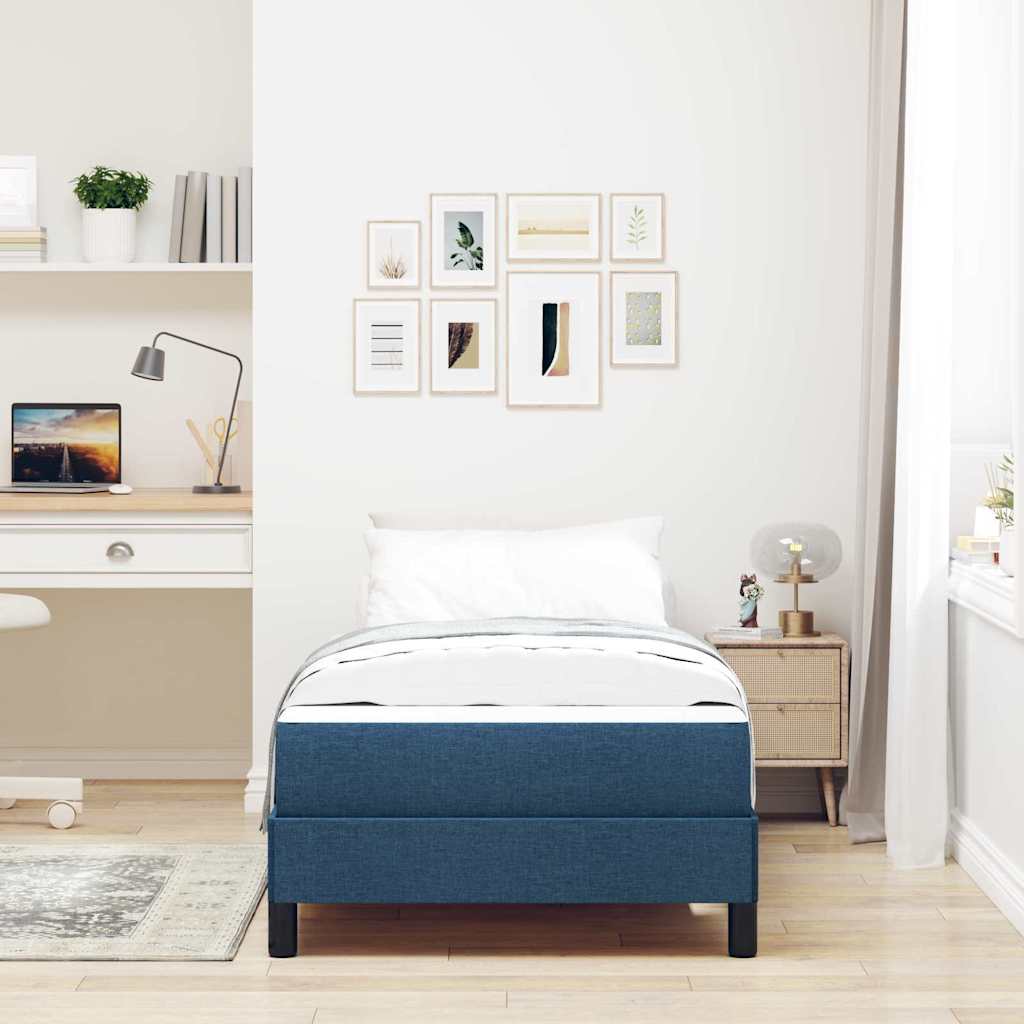 Letto a molle con materasso Blu 90 x 190 cm Tessuto | homemem39