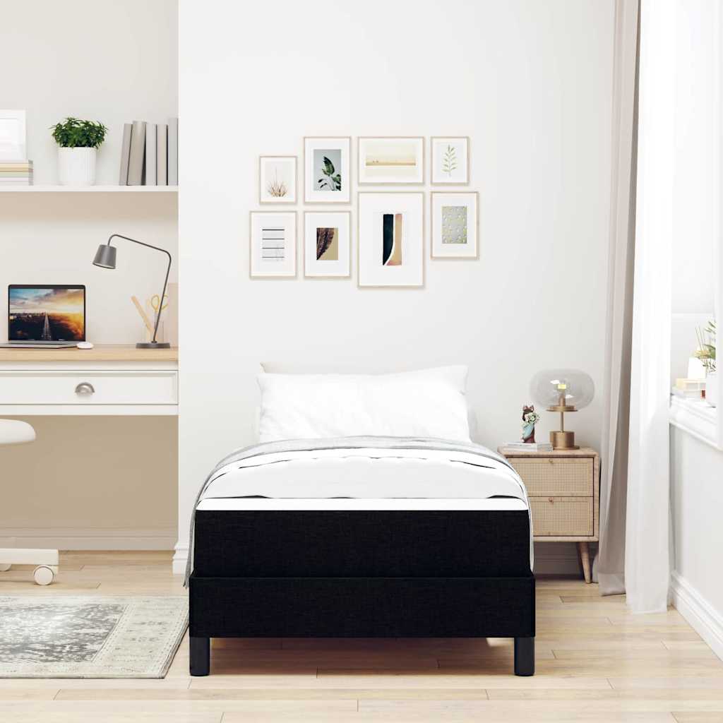 Letto a molle con materasso Nero 90 x 200 cm Tessuto | homemem39