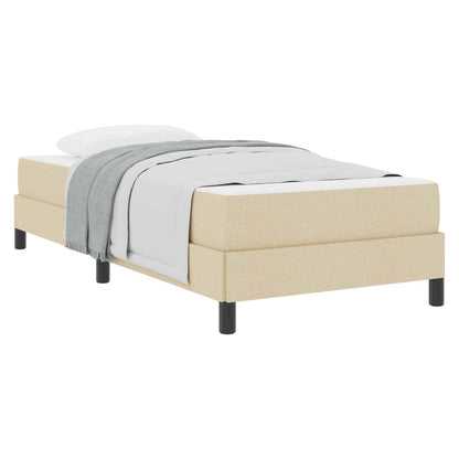 Letto a molle con materasso Crema 90 x 200 cm Tessuto
