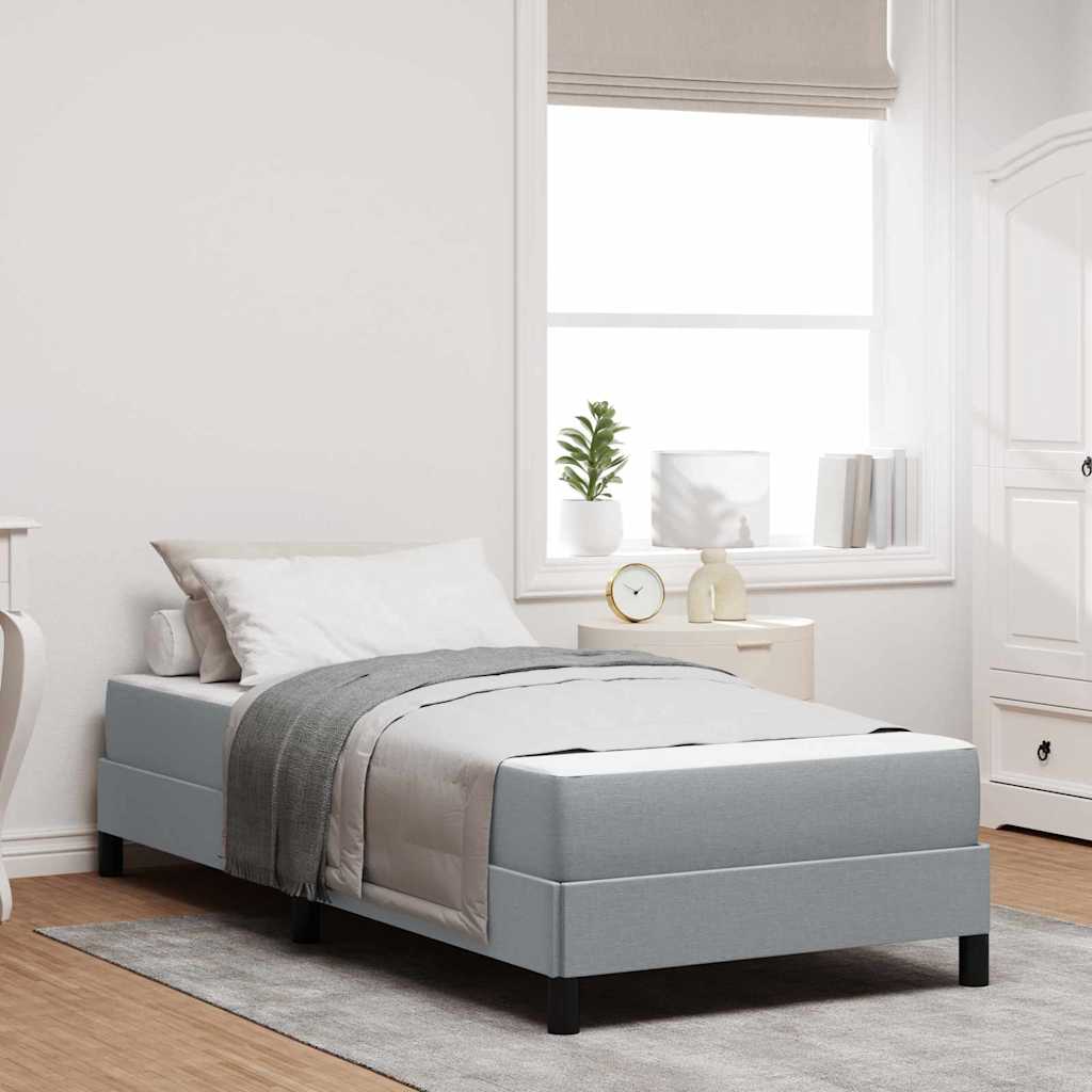 Letto a molle con materasso Grigio chiaro 100 x 200 cm Tessuto | homemem39