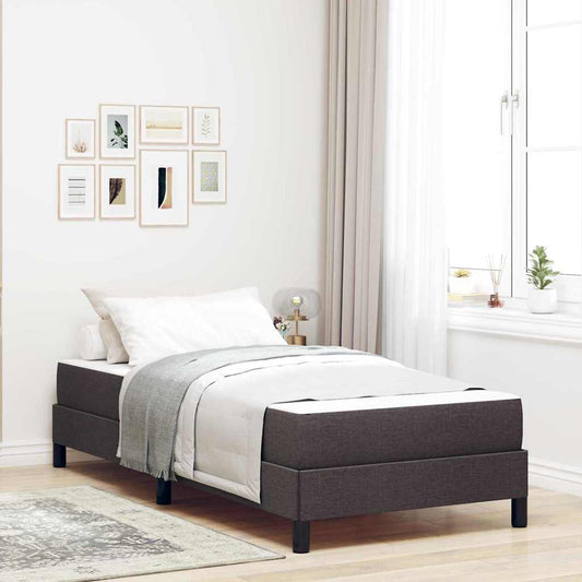 Letto a molle con materasso Marrone Scuro 100 x 200 cm Tessuto | homemem39