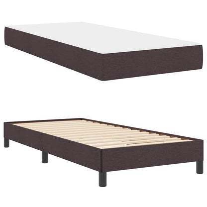 Letto a molle con materasso Marrone Scuro 100 x 200 cm Tessuto | homemem39