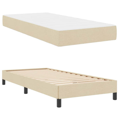 Letto a molle con materasso Crema 100 x 200 cm Tessuto | homemem39