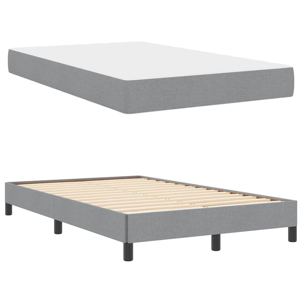 Letto a molle con materasso Grigio chiaro 120 x 190 cm Tessuto | homemem39