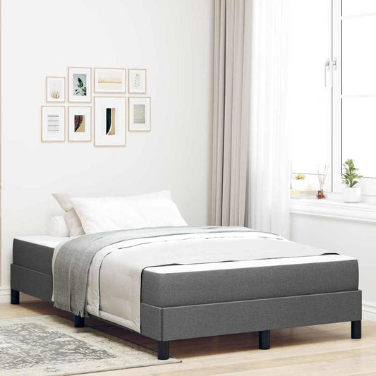 Letto a molle con materasso Grigio scuro 120 x 190 cm Tessuto | homemem39