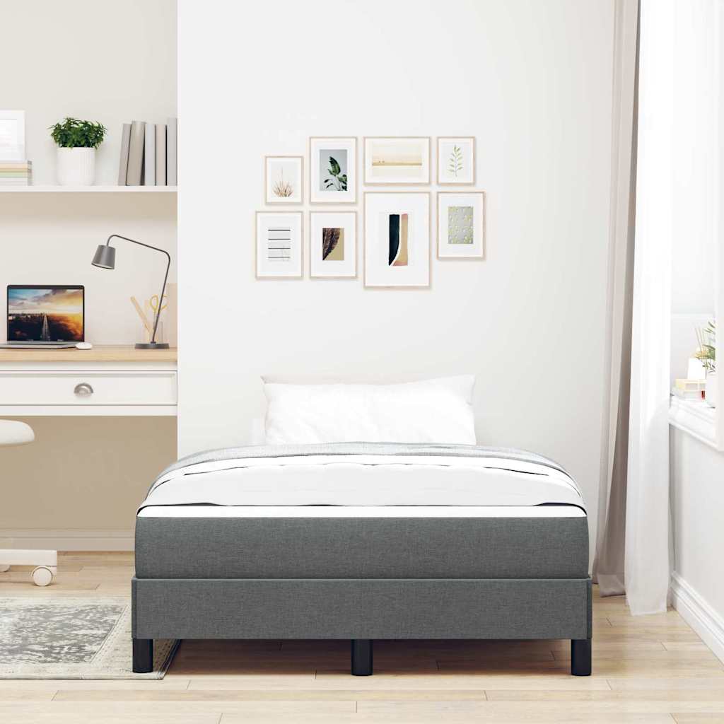 Letto a molle con materasso Grigio scuro 120 x 190 cm Tessuto | homemem39