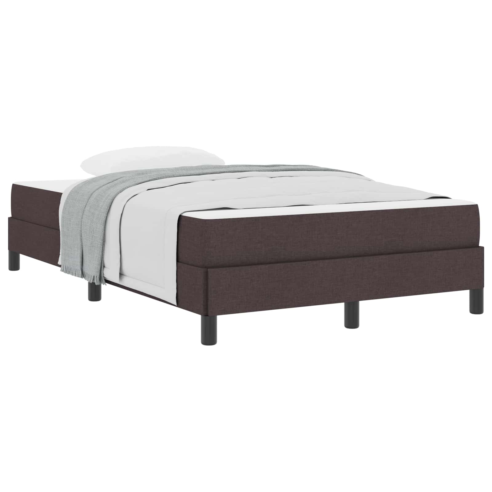 Letto a molle con materasso Marrone Scuro 120 x 190 cm Tessuto | homemem39