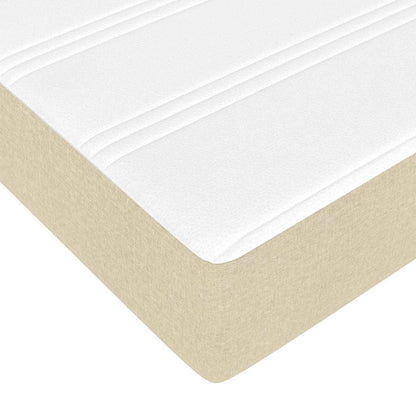 Letto a molle con materasso Crema 120 x 190 cm Tessuto | homemem39