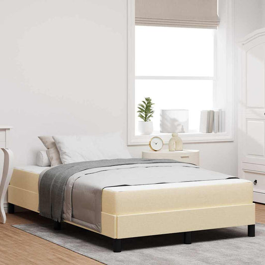 Letto a molle con materasso Crema 120 x 190 cm Tessuto | homemem39