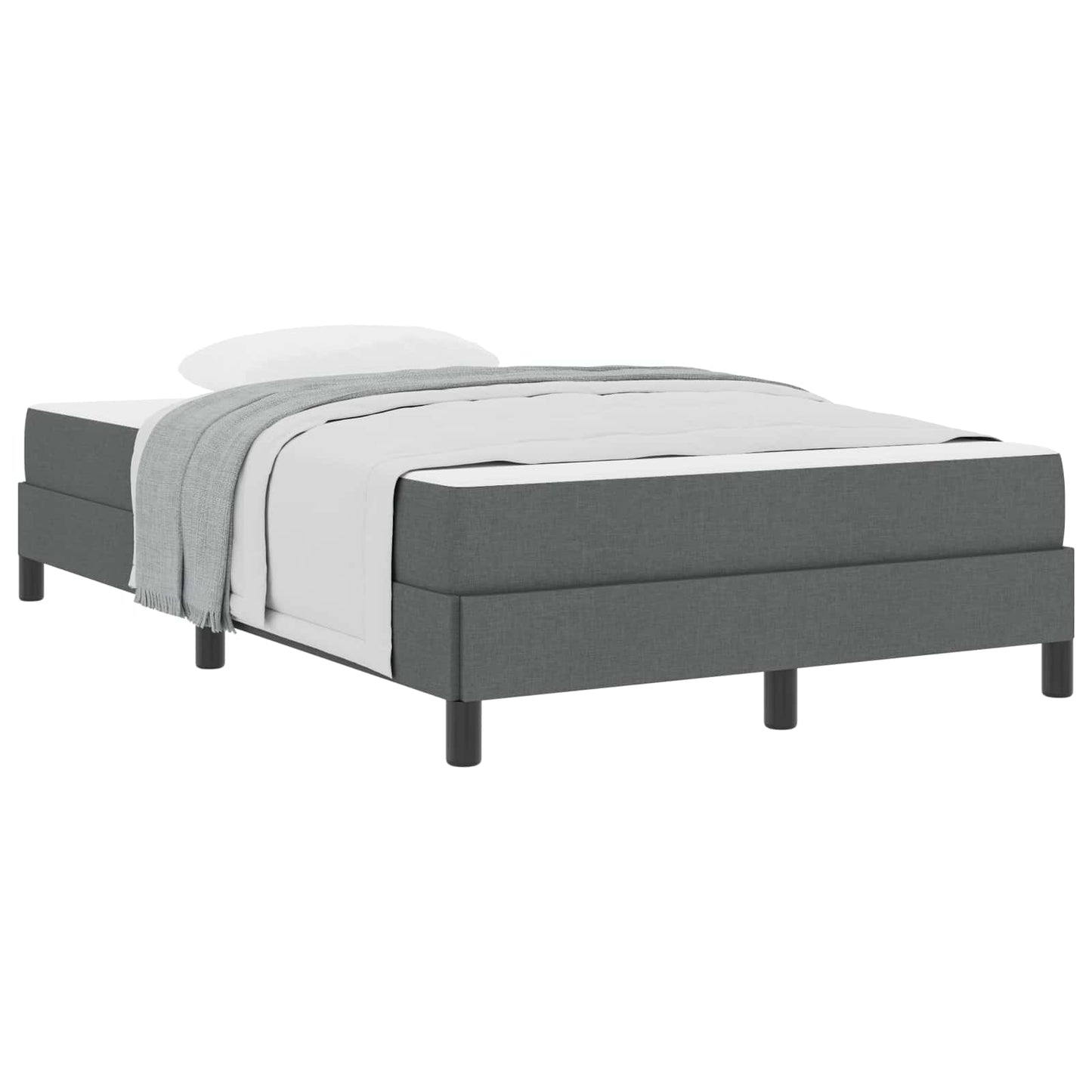 Letto a molle con materasso Grigio scuro 120 x 200 cm Tessuto | homemem39