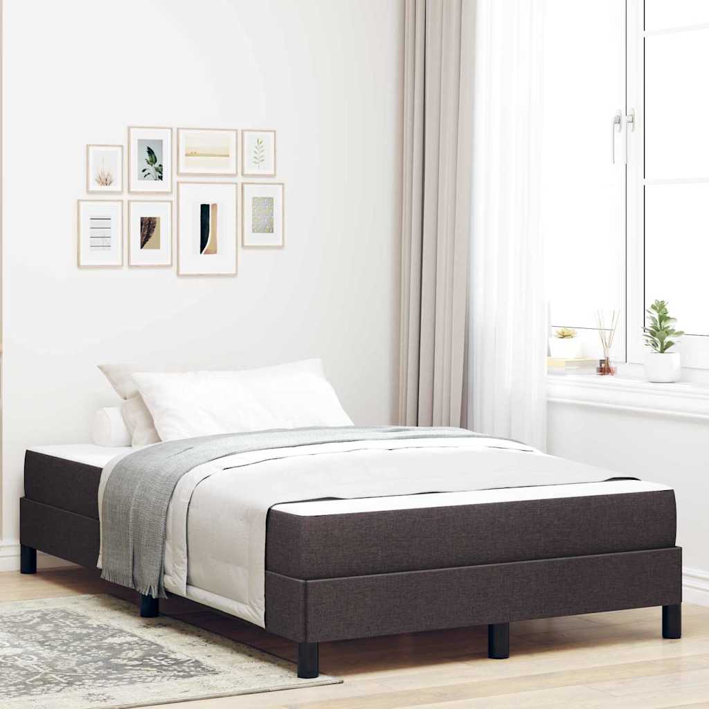 Letto a molle con materasso Marrone Scuro 120 x 200 cm Tessuto | homemem39