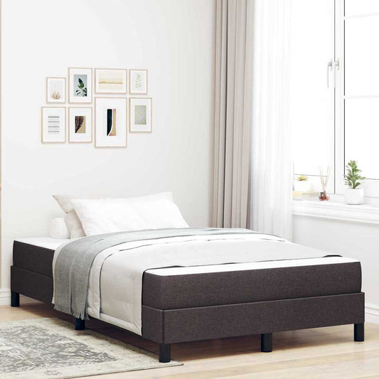 Letto a molle con materasso Marrone Scuro 120 x 200 cm Tessuto | homemem39