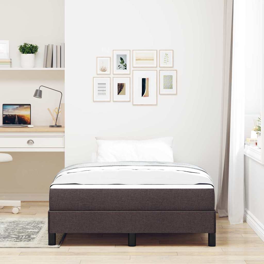 Letto a molle con materasso Marrone Scuro 120 x 200 cm Tessuto | homemem39
