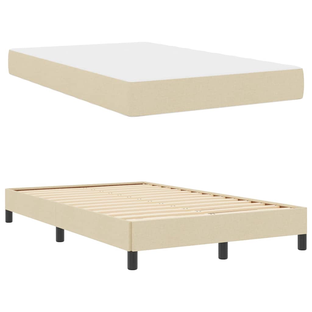 Letto a molle con materasso Crema 120 x 200 cm Tessuto | homemem39