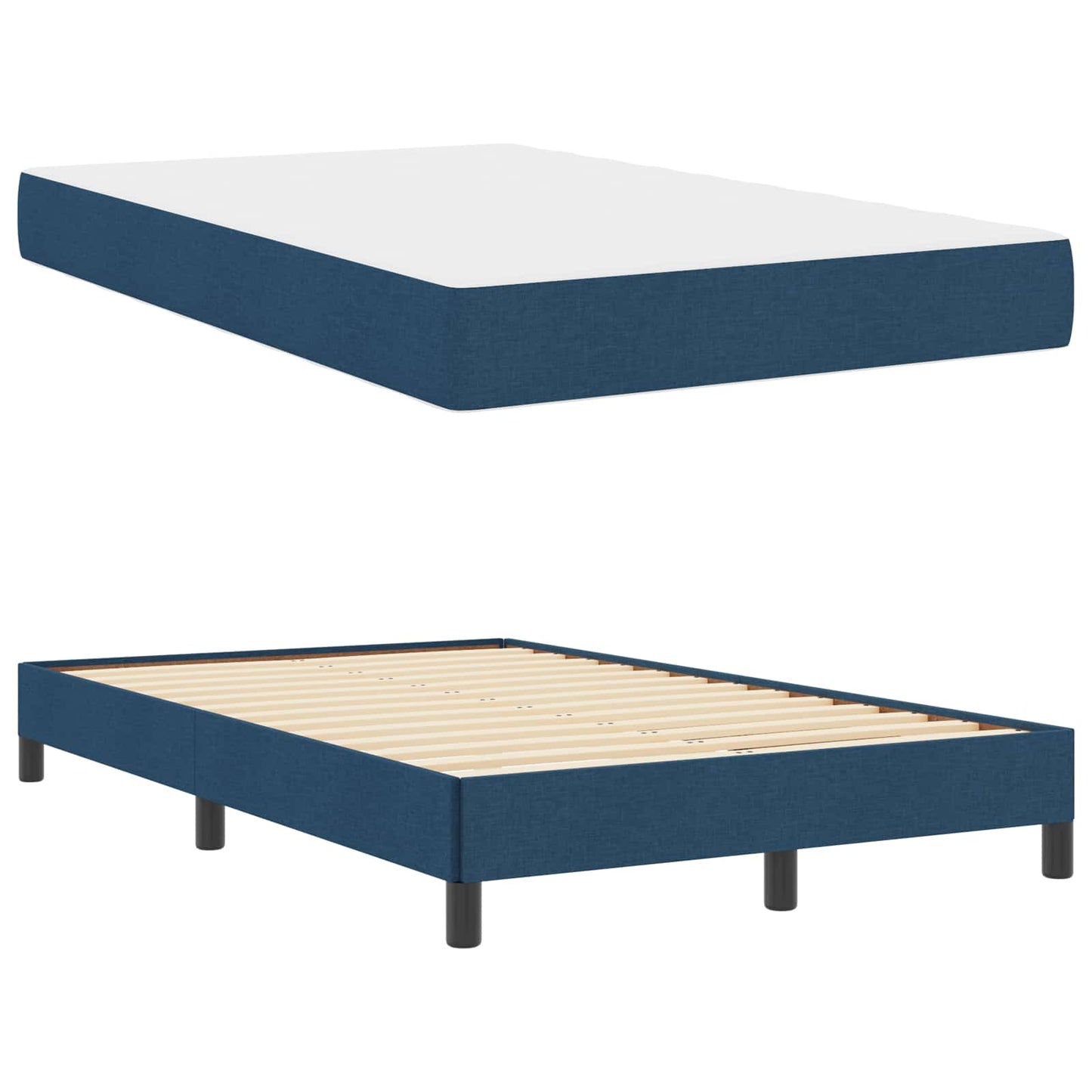 Letto a molle con materasso Blu 120 x 200 cm Tessuto | homemem39