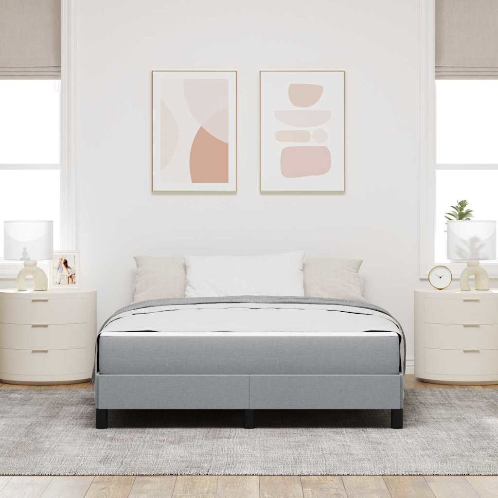 Letto a molle con materasso Grigio chiaro 140 x 190 cm Tessuto | homemem39