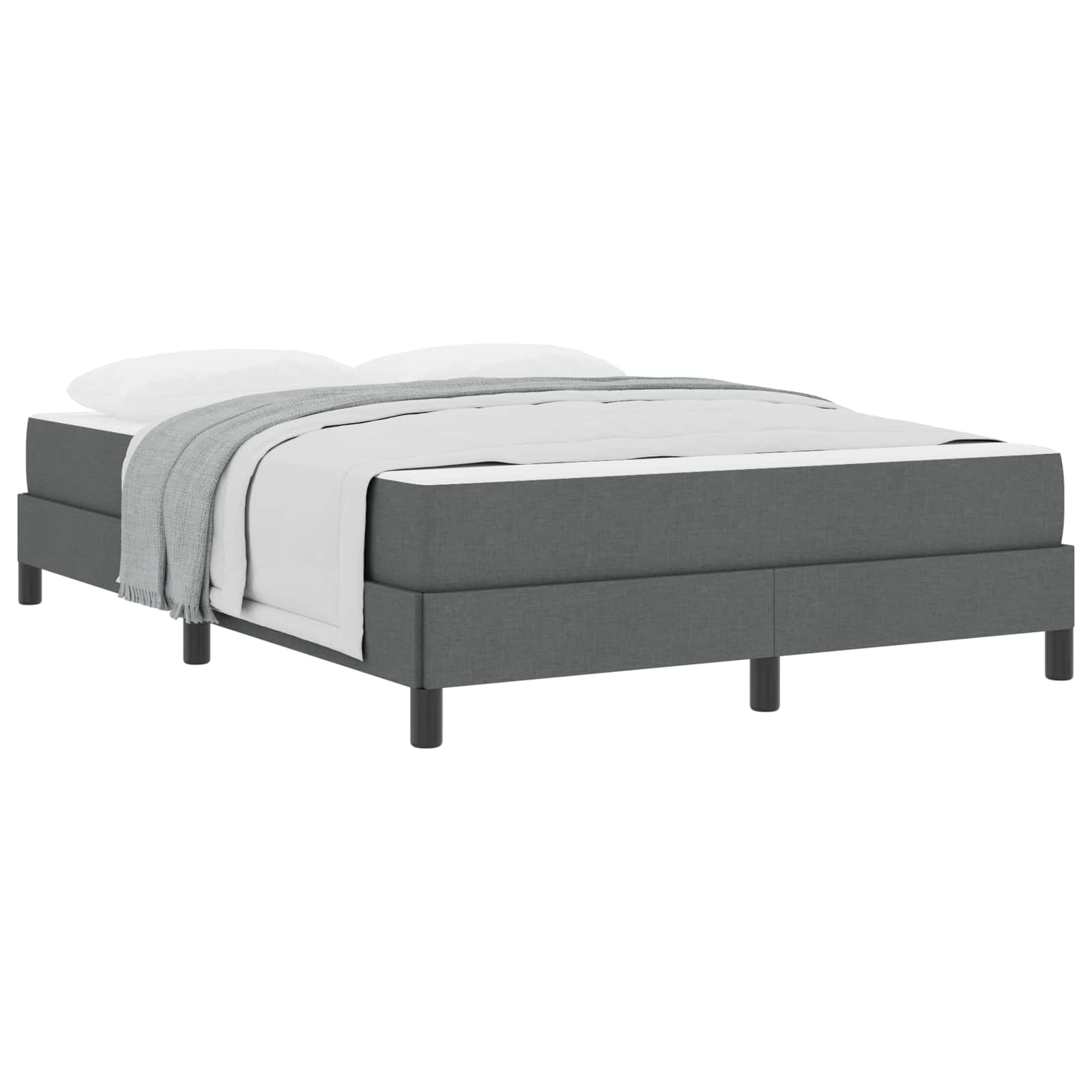 Letto a molle con materasso Grigio scuro 140 x 190 cm Tessuto | homemem39