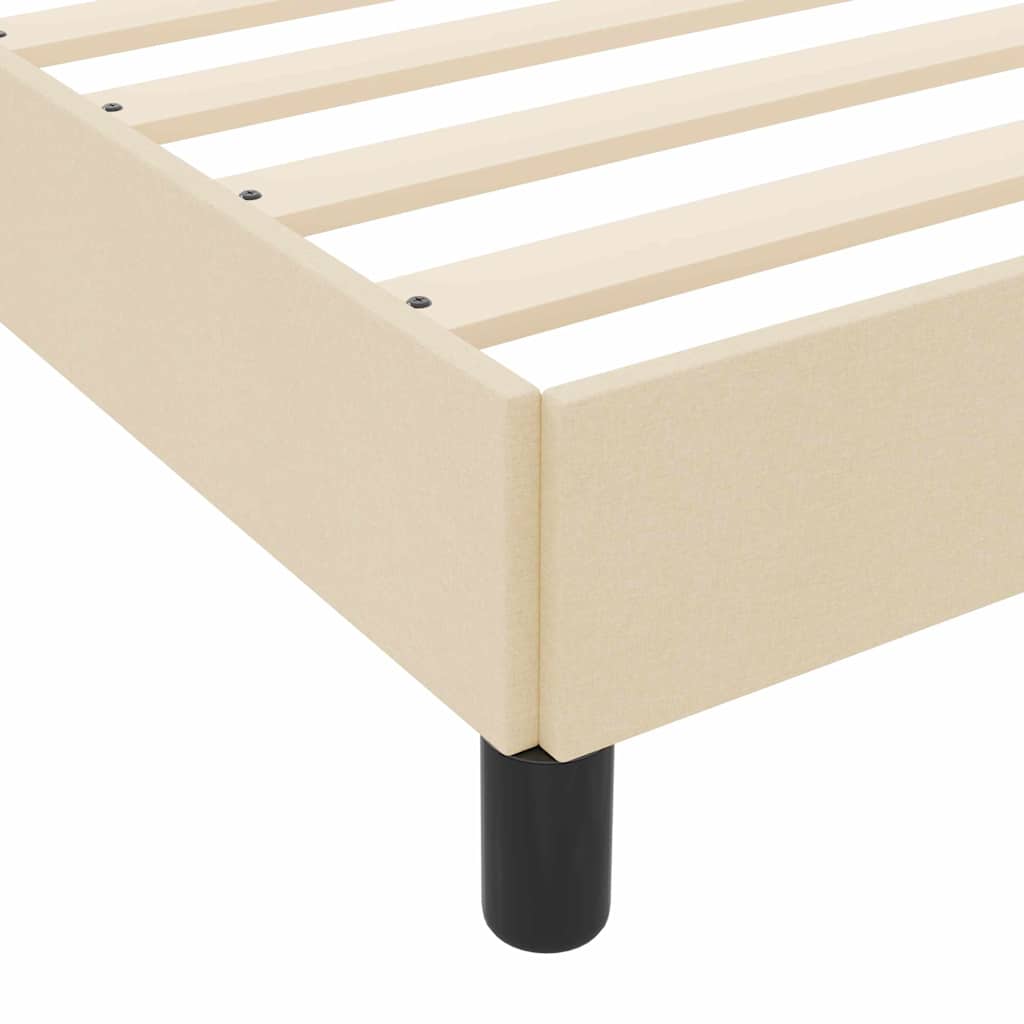 Letto a molle con materasso Crema 140 x 190 cm Tessuto | homemem39